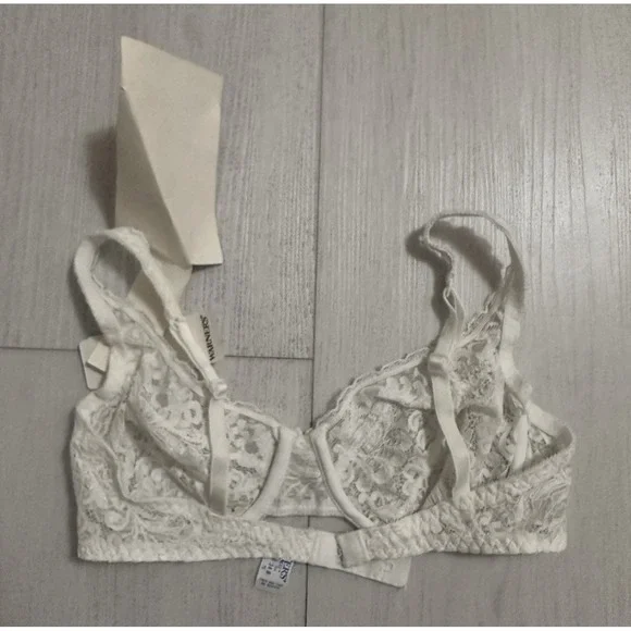 NWT Vintage Warner's Lace Charmers Bra Sz 34B White Lace Unlined 2512 - Picture 4 of 5